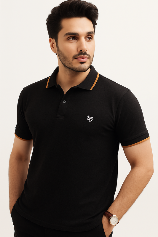 Onyx Black Tipping Polo