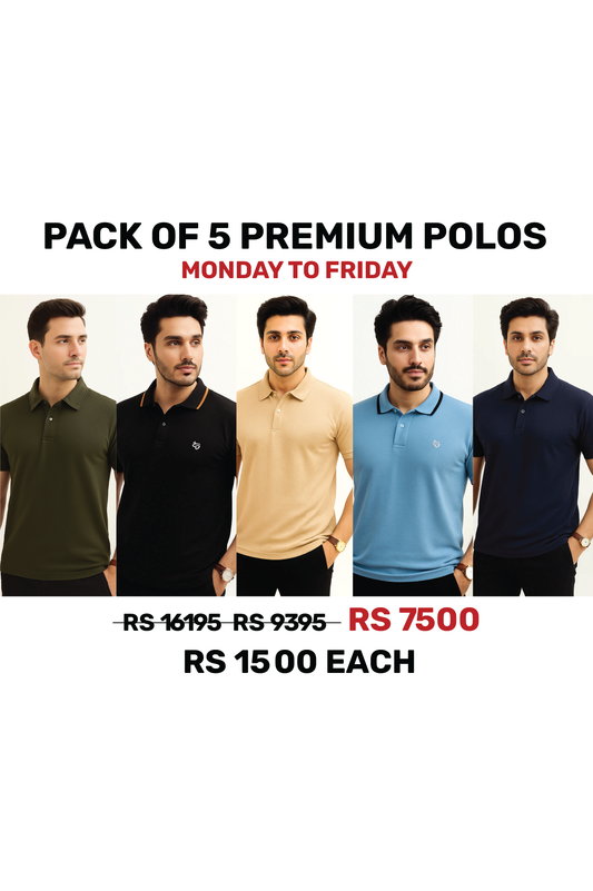 PACK OF 5 PREMIUM POLOS